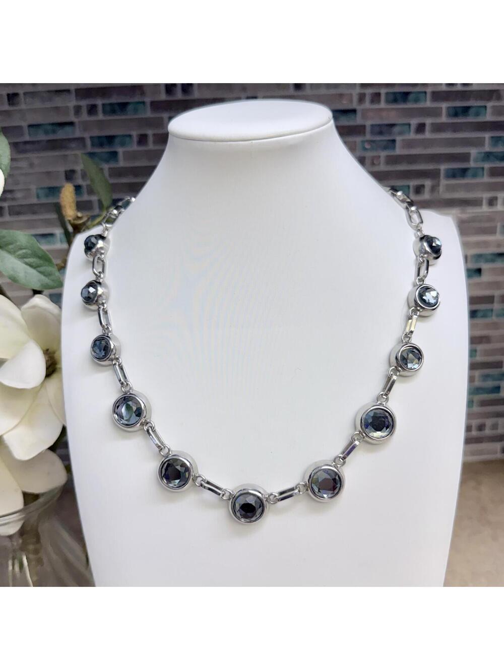 Coldwater Creek smoky gray rhinestone necklace
